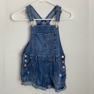 Jordache Girls' Blue Denim Overall Shorts 7/8